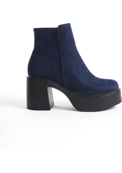 Hancez Lacivert Süet Kalın Platform Topuklu Kadın Bot fırsatları