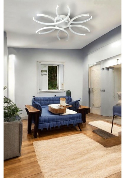 Levora Modern Tasarım - Salon - Mutfak - Yatak Odası Beyaz Renk Beyaz Işıklı LED Avize fırsatları