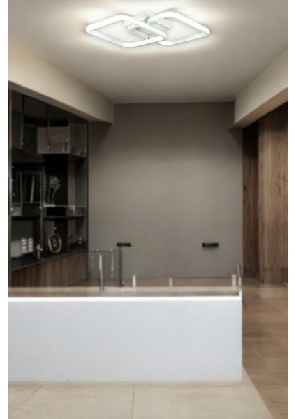 Kira Modern Tasarım Beyaz Renk Salon - Mutfak - Hol Beyaz LED 2 Li Avize modelleri