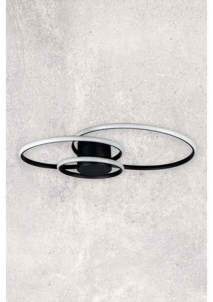 Sole Modern Tasarım Siyah Renk Salon - Mutfak - Hol Beyaz LED 3 Lü Avize modelleri