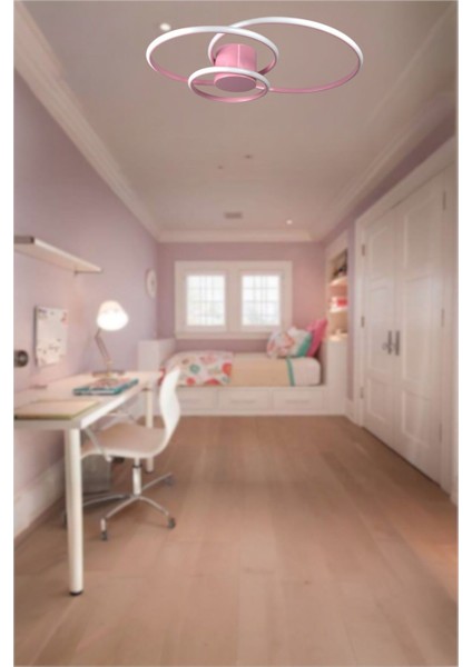 Sole Modern Tasarım Pembe Renk Salon - Çocuk Odası - Hol Beyaz LED 3 Lü Avize fırsatları
