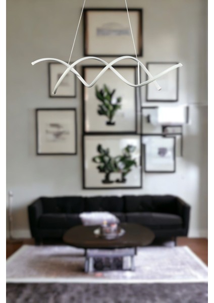 Lumora Modern Tasarım Beyaz Renk Beyaz Ledli Cafe - Mutfak - Salon 2 Li LED Avize