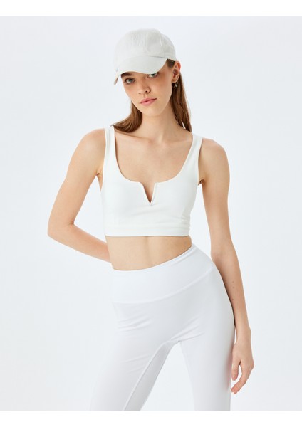 V Yaka Kolsuz Slim Fit Sporcu Sütyeni