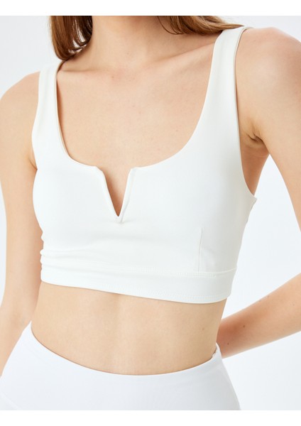V Yaka Kolsuz Slim Fit Sporcu Sütyeni