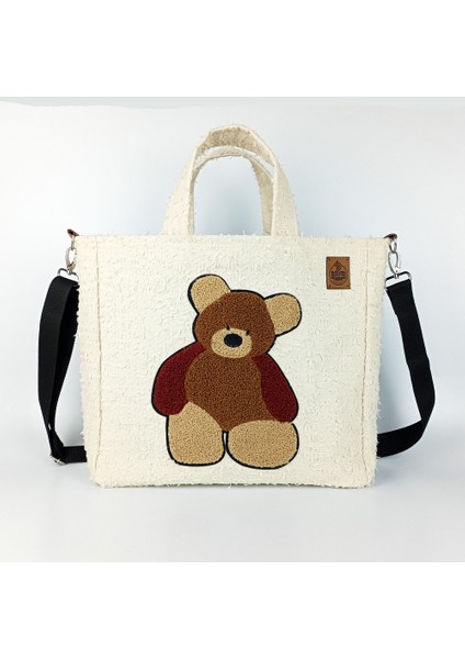 Tasarım Tufting Punch Ayıcıklı Büyük Boy Tote Çanta