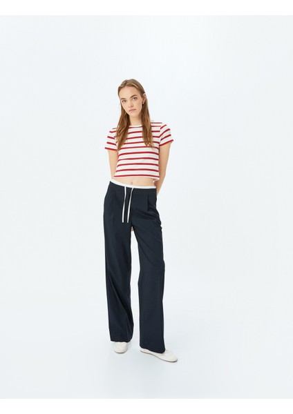 Basic Çizgili Bisiklet Yaka Kısa Kollu Kaşkorse Slim Fit Tişört fiyatları
