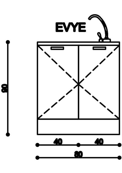 80 cm Detroit Helena Mutfak Evyeli Alt Modül ,mini Hazır Mutfak Dolabı Alt Modülü fırsatları