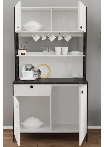 110 cm Maya Kahve Köşesi,kiler Dolabı,mini Hazır Mutfak Dolabı(Tezgah Dahil) fırsatları