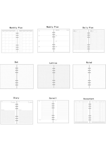 Kurallı Stil A6 A5A6A7 Boyutlu Planlayıcı Günlük Takvim Yedek Dolgu Defteri Program Organizatör Plan Kağıdı (Yurt Dışından) fiyatları