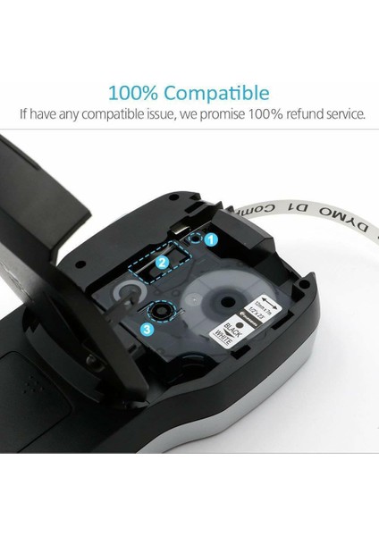 45816 Mavi Stil Üzerine Beyaz 19 mm Dymo D1 Etiket Şeridi Label Manager Siyah Beyaz Uyumlu (Yurt Dışından) fiyatları