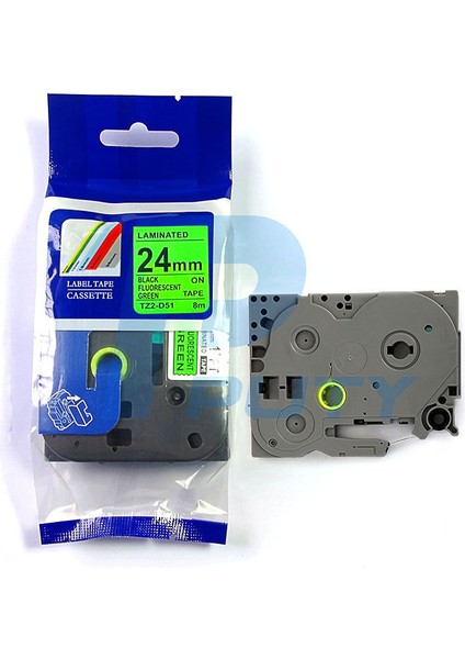 Uyumlu Brother TZE-D51 TZ-D51 Siyah Floresan Yeşil Etiket Şeridi 24MM*5M (Yurt Dışından) fiyatları
