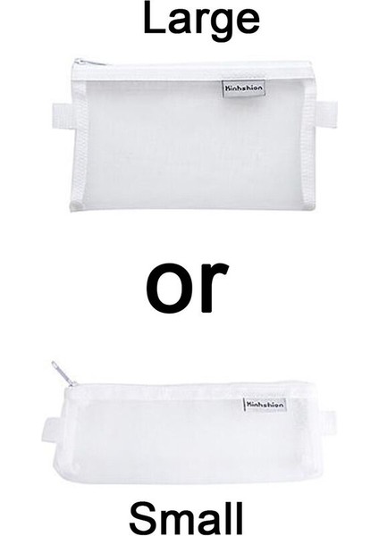 Büyük Stil Beyaz Net Kozmetik Makyaj Çantası Şeffaf Öğrenci Mesh Kalem Kutusu Sınav Çantası Ingiltere (Yurt Dışından)