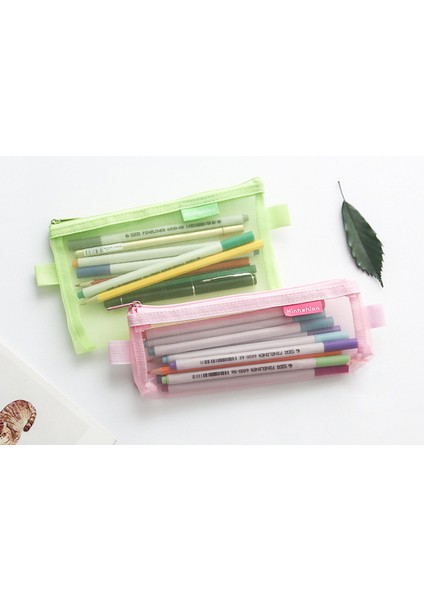 Büyük Stil Beyaz Net Kozmetik Makyaj Çantası Şeffaf Öğrenci Mesh Kalem Kutusu Sınav Çantası Ingiltere (Yurt Dışından) modelleri