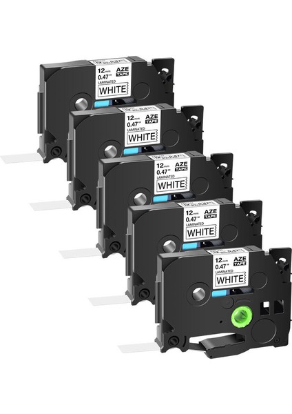 Brother P-Touch PT-DX8M Için Siyah Beyaz Etiket Bantı Tze TZ-231 5 Adet Paket (Yurt Dışından)