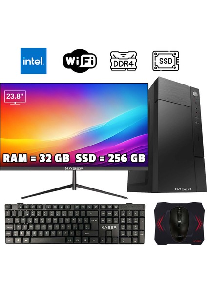 XSR1005 I5 7400 32GB Ram 256GB SSD 23.8" Monitör Masaüstü Ofis Bilgisayarı
