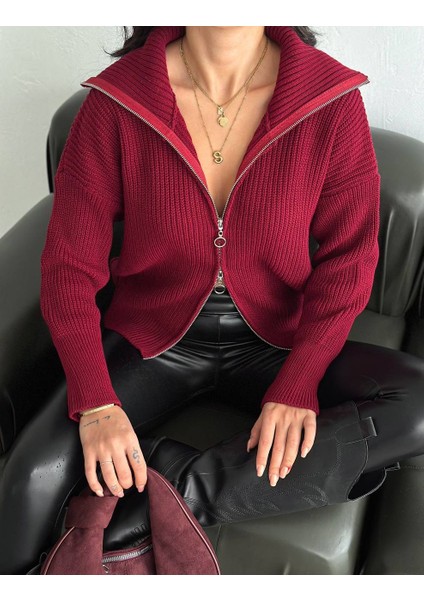 Standart Beden Çift Fermuarlı Hırka fiyatları