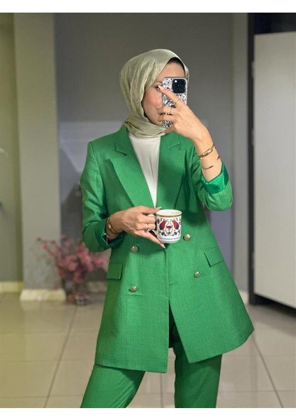Moodbasıc Kruvaze Keten Takım