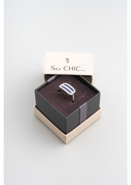 Dörtgen Yakamoz 18 Ayar Beyaz Altın Kaplama Gümüş Yüzük fırsatları