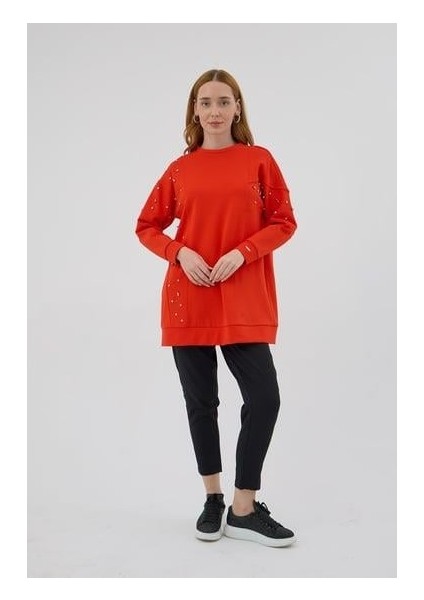 Asimetrik Kuplu Taşlı Tunik
