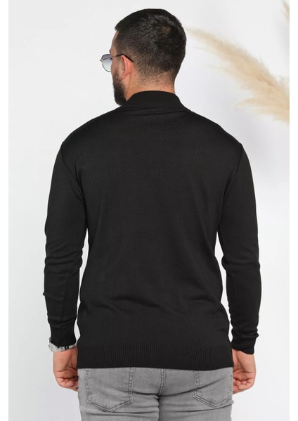 Erkek Ön Fermuar Detaylı Triko Kazak modelleri