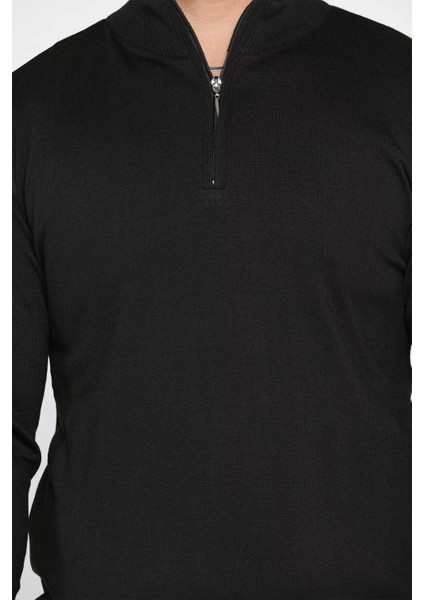 Erkek Ön Fermuar Detaylı Triko Kazak fırsatları