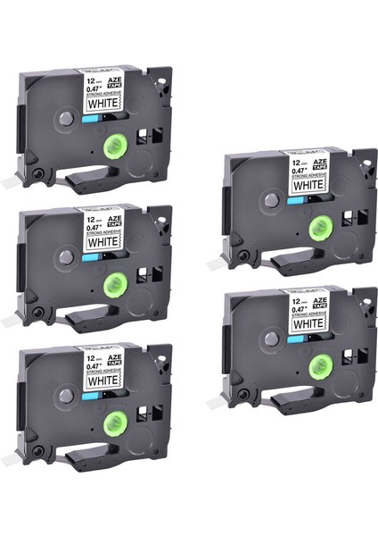 PT1830 PT1850 PT1880 Stili 5pk Kardeş P-Touch Için Uyumlu Beyaz Etiket Şeridi Tz Tze S (Yurt Dışından)