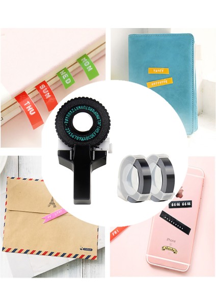 Pembe Ücretsiz 2 Bantlı Manuel 3D Kabartmalı Etiket Yapıcı Daktilo Yazıcı Dıy Makinesi (Yurt Dışından)