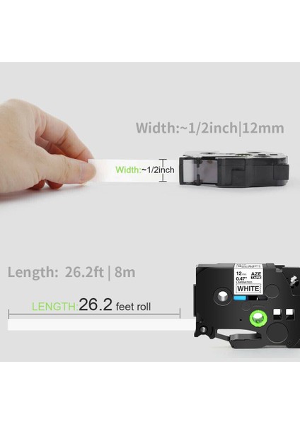 Brother P-Touch Pt-H Için Siyah Beyaz Etiket Şeridi TZE231 TZ231 TZ-231 (Yurt Dışından) modelleri