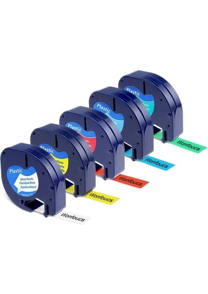 5x Uyumlu Dymo Letratag Plastik Etiket Bandı Lamine (Yurt Dışından)