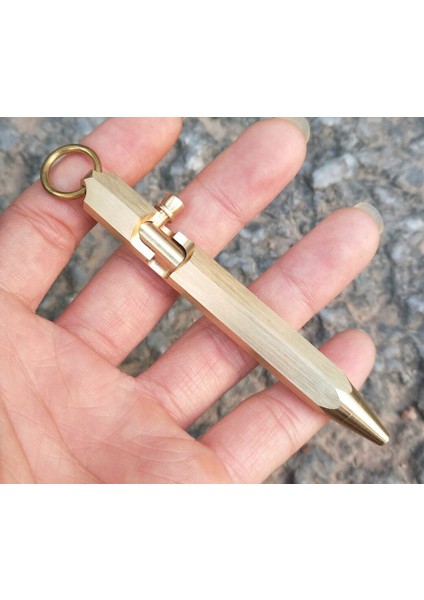Edc Gear Mini Pirinç Civatalı Kalem Tükenmez Rulo Imza Ofis Anahtarlık Kalemi (Yurt Dışından)