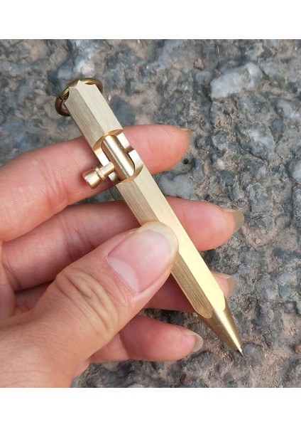 Edc Gear Mini Pirinç Civatalı Kalem Tükenmez Rulo Imza Ofis Anahtarlık Kalemi (Yurt Dışından)