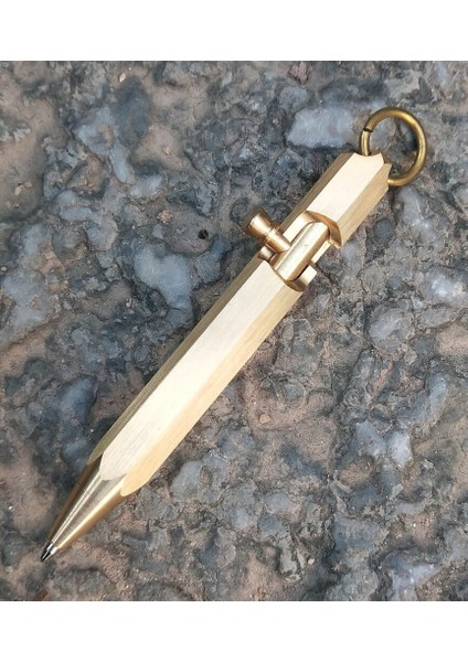 Edc Gear Mini Pirinç Civatalı Kalem Tükenmez Rulo Imza Ofis Anahtarlık Kalemi (Yurt Dışından)