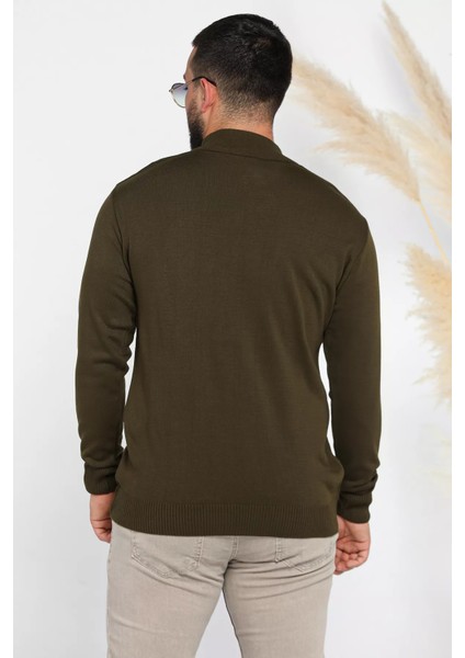 Erkek Ön Fermuar Detaylı Triko Kazak fırsatları