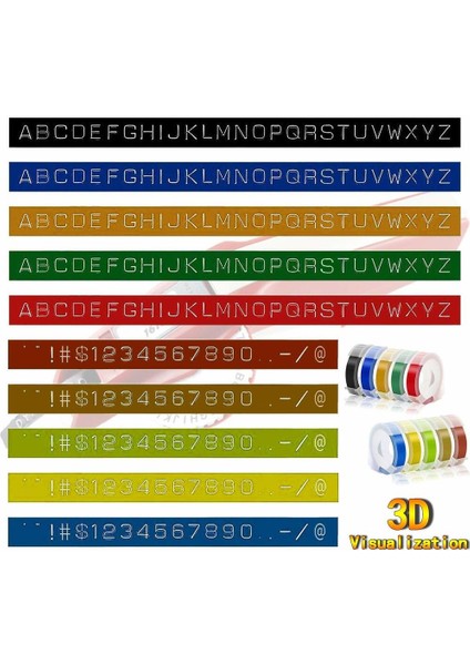 Çimenlerin Üzerinde Beyaz Yeşil Dymo 3D Plastik Kabartma Etiket Şeridi Xpress Etiket Makinesi ile Uyumlu (Yurt Dışından) modelleri