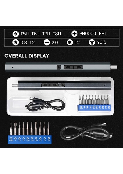 11'İ 1 Arada Şarjlı Mini Elektrikli Tornavida Seti 11'İ 1 Arada Blue Çok Renkli (Yurt Dışından)