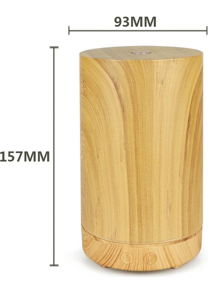Usb 200Ml Hollow-Out Orman Desenli Ahşap Nemlendirici Usb Açık Kahve-4 (Yurt Dışından)