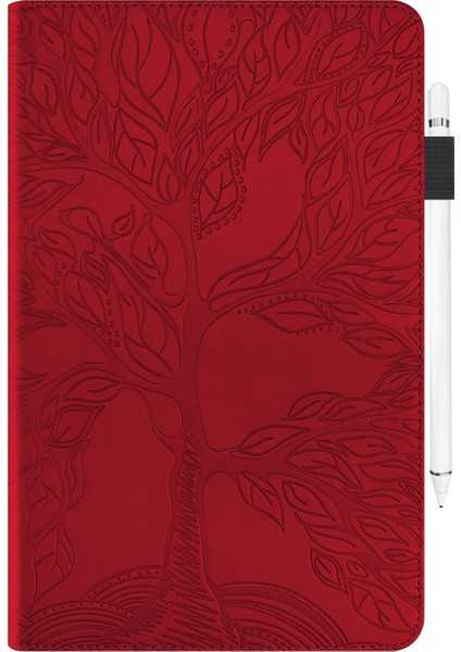 Oppo Pad Air Red Için Hayat Ağacı Deri Tablet Kılıfı (Yurt Dışından)