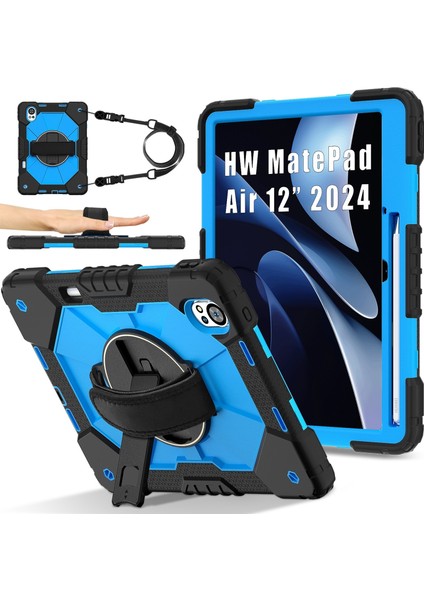 Huawei Matepad Air 12 2024 Siyah Mavi Için Silikon Hibrit Pc Kılıfı (Yurt Dışından)