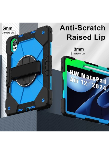 Huawei Matepad Air 12 2024 Siyah Mavi Için Silikon Hibrit Pc Kılıfı (Yurt Dışından)