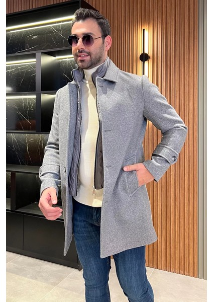 Erkek Çıkma Yaka Kaşe Kaban