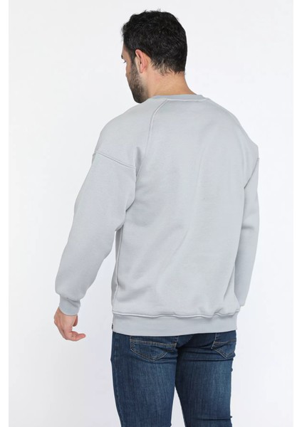 Üç Iplik Şardonlu Bisiklet Yaka Erkek Sweatshirt fırsatları
