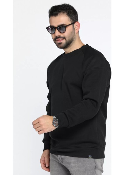 Üç Iplik Şardonlu Bisiklet Yaka Erkek Sweatshirt
