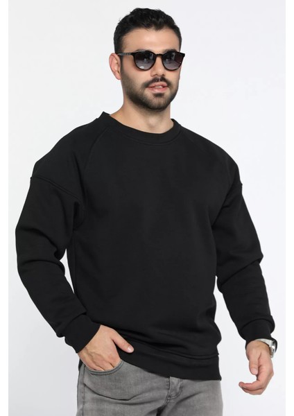 Üç Iplik Şardonlu Bisiklet Yaka Erkek Sweatshirt fırsatları