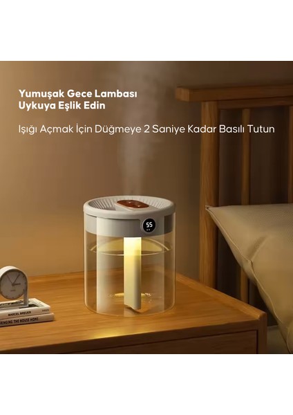 2 Litre Ultrasonic Otomatik Hava Nemlendirici Buhar Makinesi Oda Nemlendirici Aroma Difüzörü