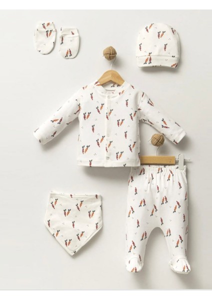 Yenidoğan Havuç Desen 5 Li Set