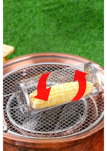 Çelik 20,6 cm Silindir Izgara Mangal Mısır Sebze Patates Kafesi Izgara CIN861 modelleri