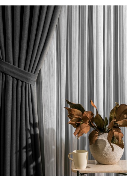 Sık Pileli Flex Keten Kumaştan Fon Perde 1x3 V18498 Tek Kanat fiyatları