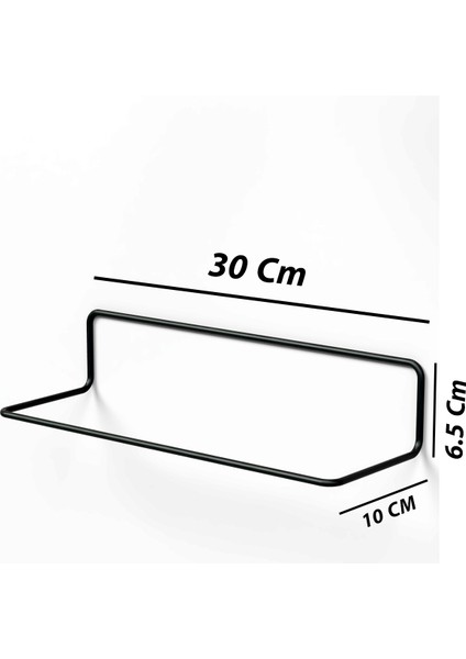 Yapışkanlı Havluluk Siyah Havlu Askısı Metal Havlu Tutacağı Banyo Mutfak Havluluğu Minimal Tasarım