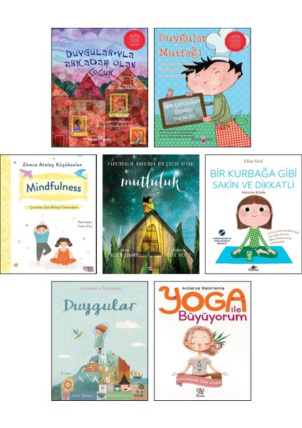 Duygularıyla Arkadaş Olan Çocuk + Duygular Mutfağı + Mindfulness Çocuklar İçin Bilinçli Farkındalık + Mutluluk + Bir Kurbağa Gibi Sakin ve Dikkatli Aktivite + Çocuklar için Yoga ile Büyüyorum / 7li