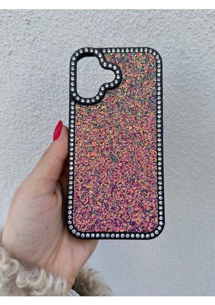 Apple iPhone 16 Plus Uyumlu Taşlı Kenarlı Renkli Taşlı Iç Yapılı Darbe Emici Ultra Premium Kılıf